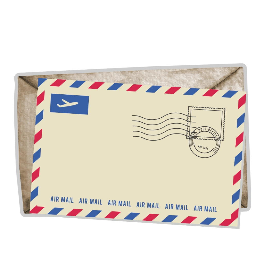 vintage styled post-marked envelope