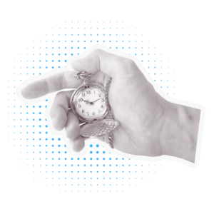 vintage, muted cut out of a hand holding a pocket watch