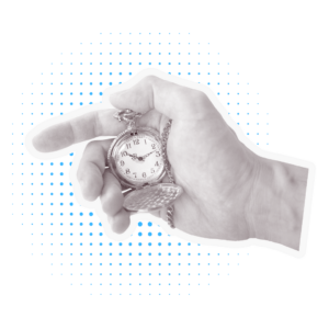 vintage, muted cut out of a hand holding a pocket watch