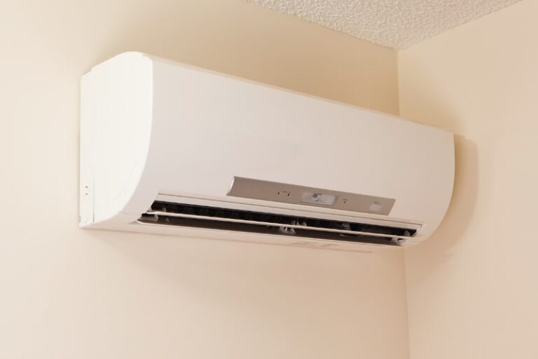 ductless ac unit on wall of home
