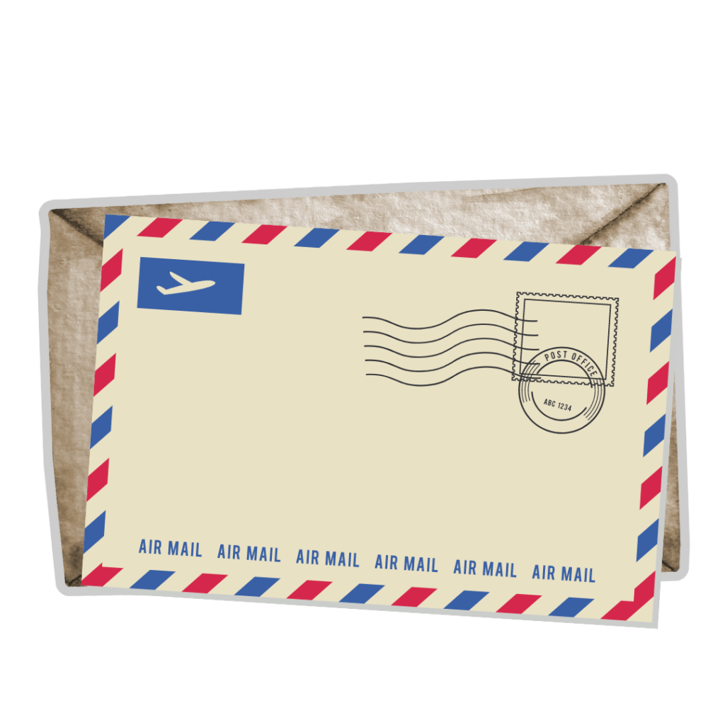 vintage styled post-marked envelope